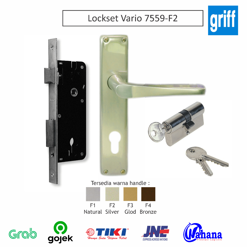 Handle pintu Vario 7559-F2/Handle PintuRumah/gagang pintu/Kunci Pintu Kayu