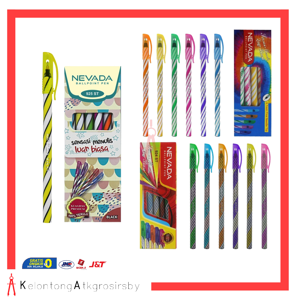 

Ballpoint / Puplen / Bolpen (12pcs) Murah Lilin Ulir Nevada