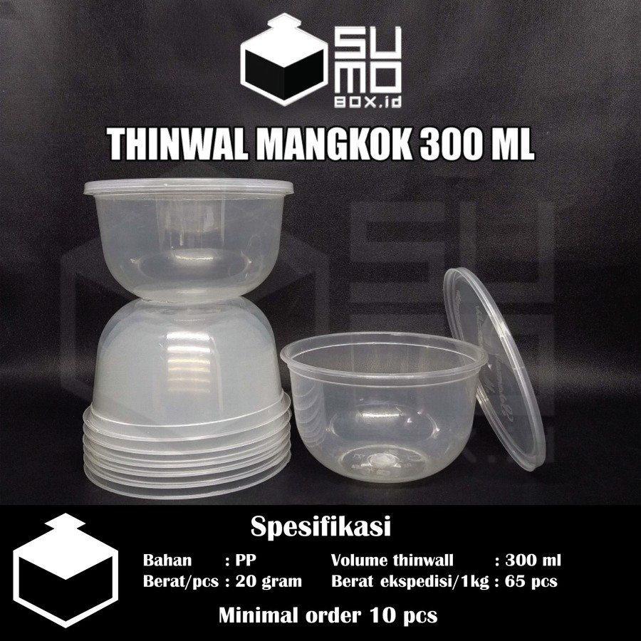 Thinwall BULAT 300ml + tutup cup puding pudding / BOWL mangkok plastik 300 ml FREE PACKING [ECERAN] Image 2