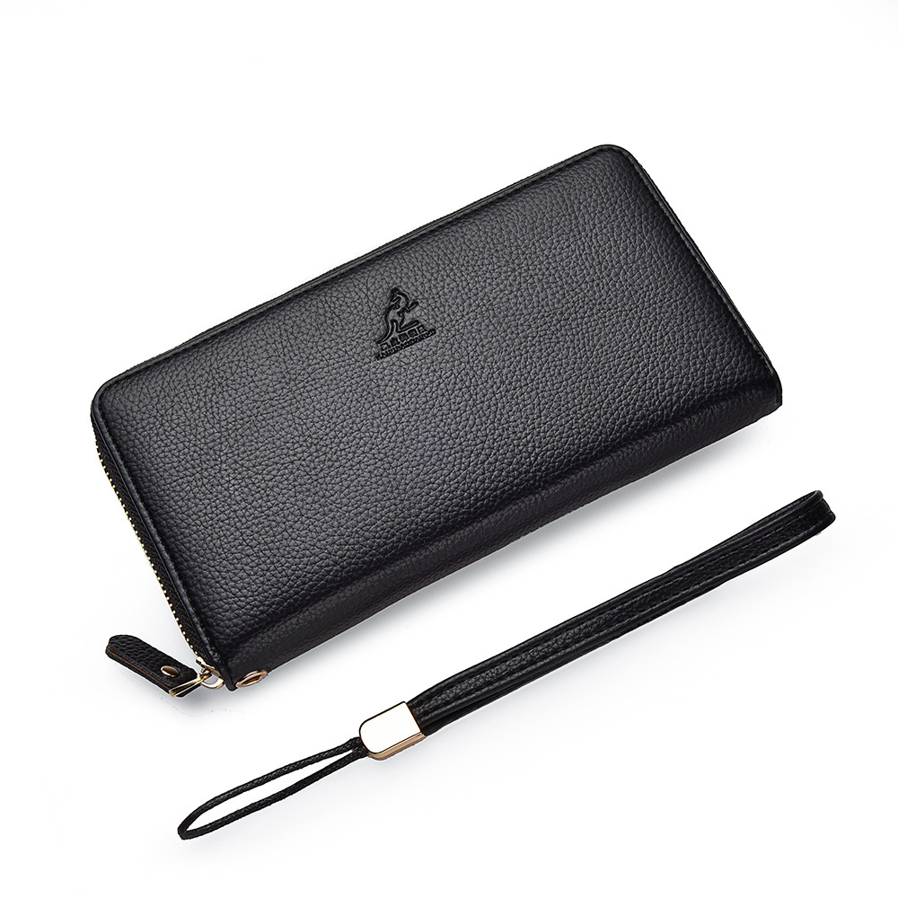 DOMPET PANJANG WANITA OHENE WA657B5 IMPORT KOREA BRANDED REMAJA PREMIUM KULIT HITAM KEKINIAN SIMPLE CEWEK MURAH SLOT KARTU BANYAK TALI PENDEK RESLETING UANG KOIN CARD HOLDER