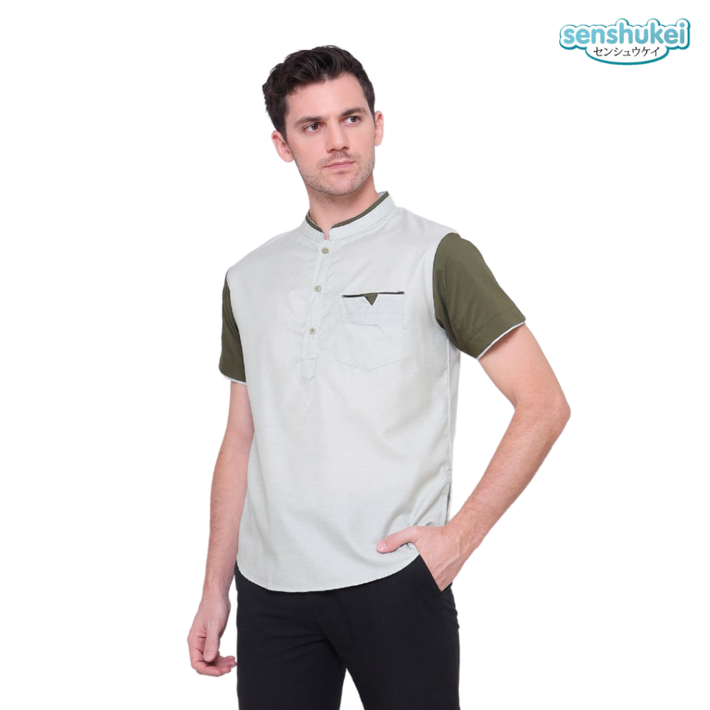 [Brandedbaby] Kemeja Pria Dewasa Import Premium M L XL / Kemeja koko couple ayah dan anak laki-laki terbaru 2023 / Kemeja dewasa lengan pendek BIRU ABU SAGE GREEN
