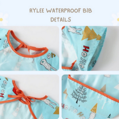 Korean Rylee Waterproof Bib - Celemek Baju Anak Celemek Tahan Air Slabber Sluber Celemek Baju Anak