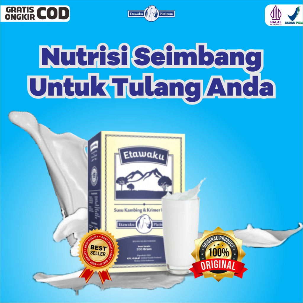 

Etawaku Susu Platinum Original Asli Bantu Meningkatkan Kepadatan Tulang Serta Menjaga Kesehatan Pada Tubuh Berat Bersih 200 Gram
