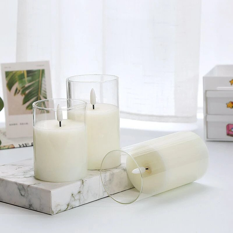 Lilin LED Gelas Plastik Sumbu berkelip