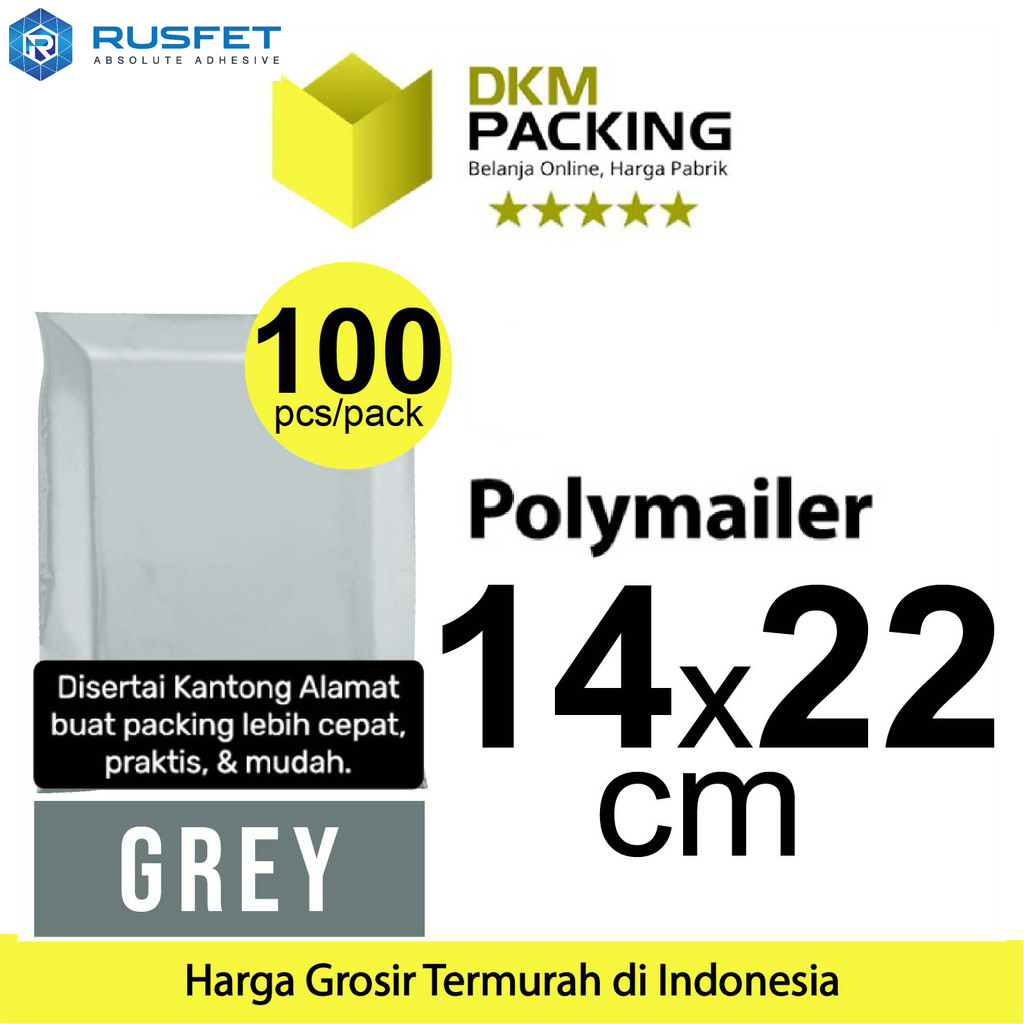 

Polymailer 14 x 22cm PACK LIGHT GREY ABU-ABU Amplop Plastik Packing Olshop PREMIUM TERMURAH