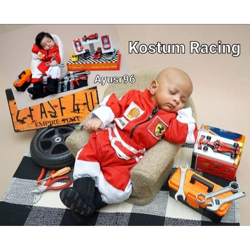 Kostum Racing Baby Newborn Bayi Properti Foto Props