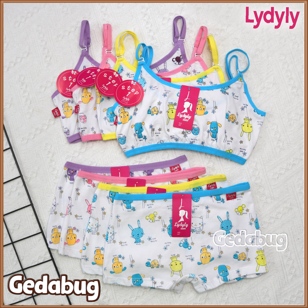 Setelan Miniset Anak Lydyly MZ 108 Sablon | Miniset anak Super Soft dasar warna Putih | Gedabug