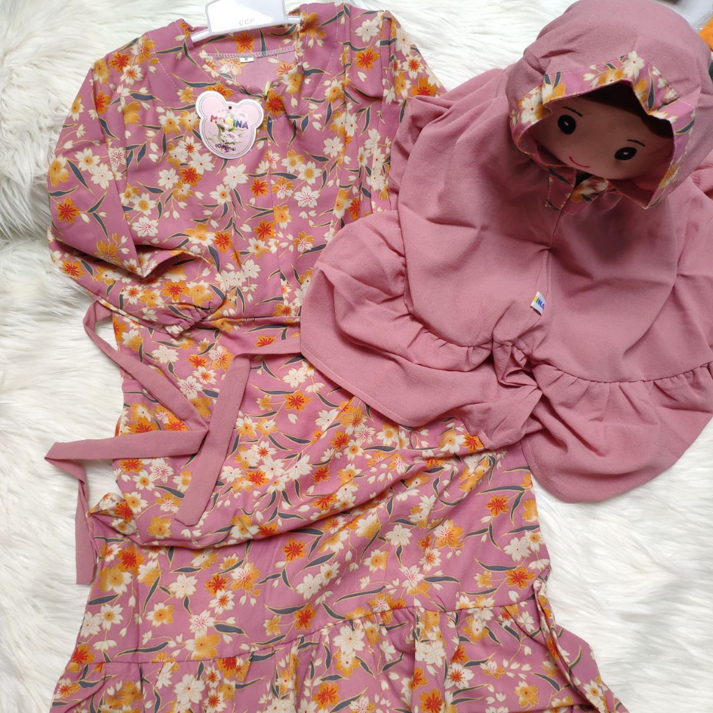 Gamis Anak perempuan Zafira gamis set anak Bayi gamis anak polos