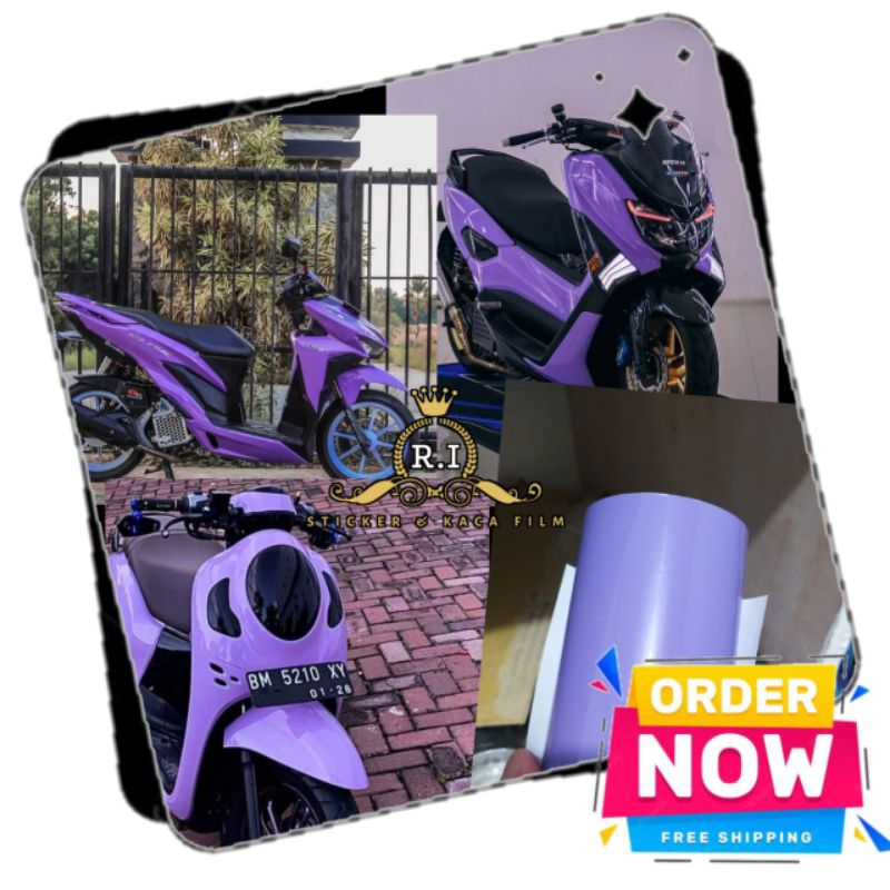 Sticker Skotlet Motor Warna Ungu Lilac Ungu Taro Scotlite Ungu Taro Lilac Sekotlet Warna Ungu stiker