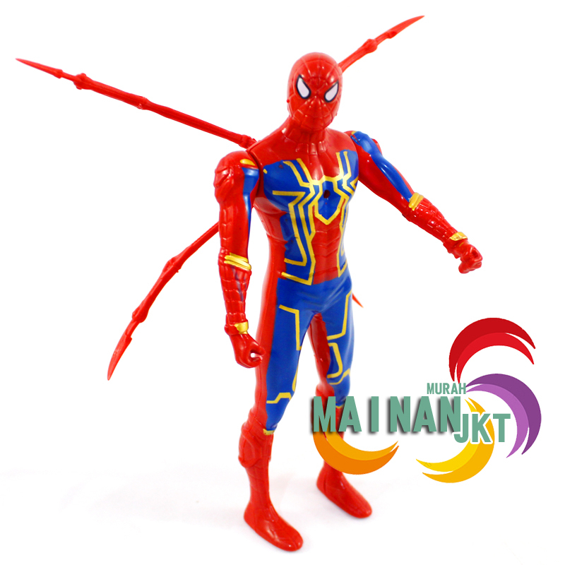 MAINANKEI MAINAN ANAK ACTION FIGURE SPIDERMAN 48997 BISA MENYALA TERDAPAT CAKAR LABA LABA DI PUNGGUNG SPIDER