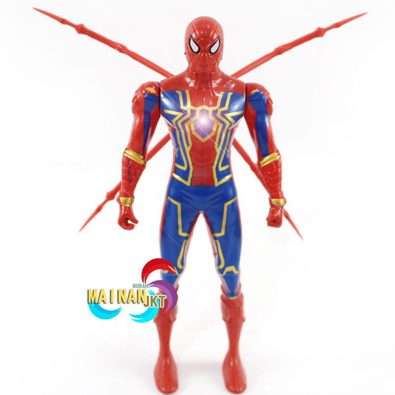 MAINANKEI MAINAN ANAK ACTION FIGURE SPIDERMAN 48997 BISA MENYALA TERDAPAT CAKAR LABA LABA DI PUNGGUNG SPIDER