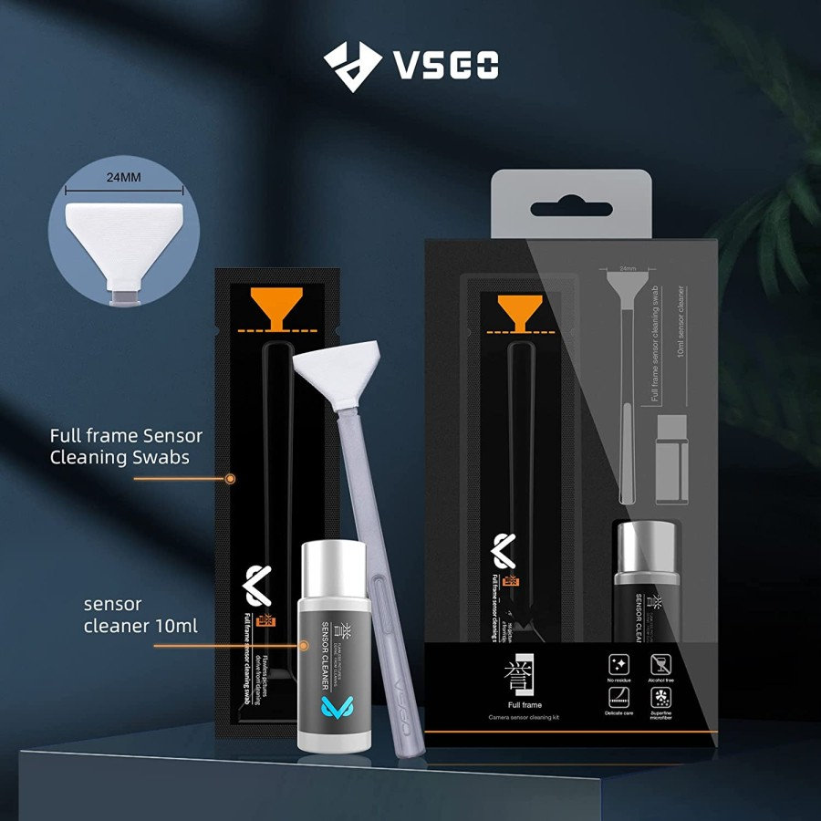 VSGO 12pcs Camera Cleaning Kit Sensor Cleaning Swab and 10ml Cleaner