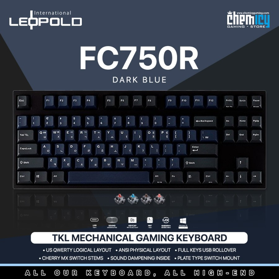 Leopold FC750R Dark Blue Mechanical Gaming Keyboard