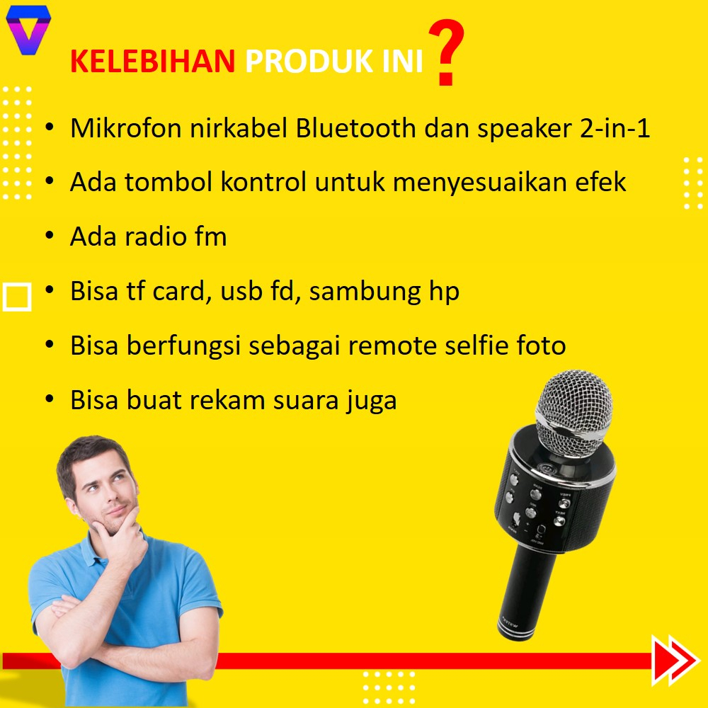 MIC WIRELESS MICROPHONE KARAOKE PORTABLE MIKROFON SPEAKER BLUETOOTH MIKROPON TANPA KABEL SPEAKER MIC SUARA NYARING JS192