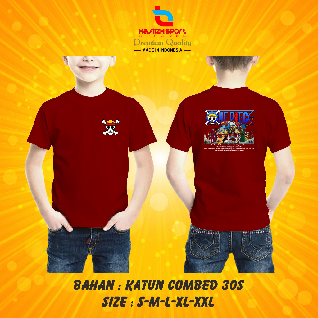 Kaos Baju Anak Anime One Piece mugiwara strawhat luffy Pirate Wano bisa COD (BAYAR DITEMPAT)