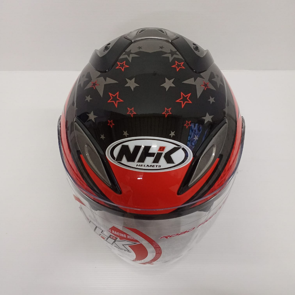 HELM NHK R6 STARLITE GREY RED NHK R-6 MOTIF GREY RED