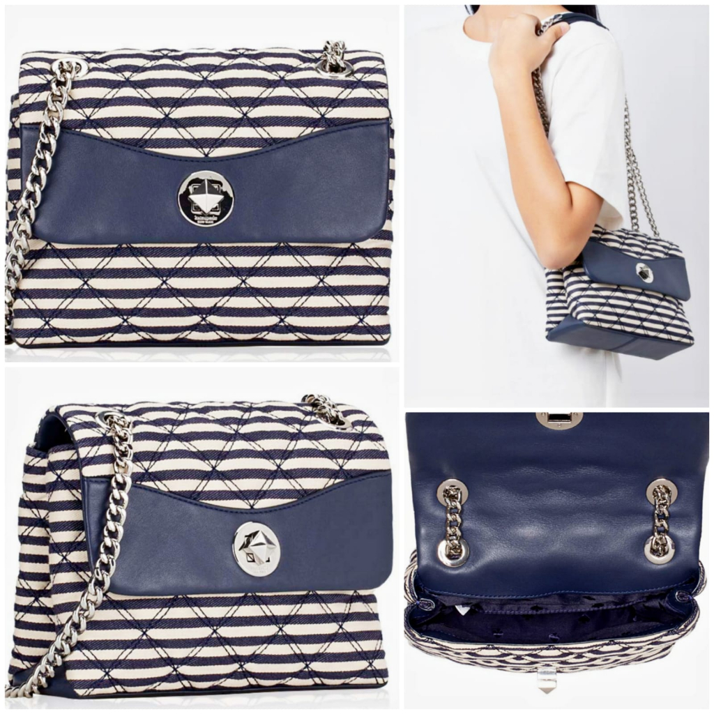Tas Kate Spade Natalia Lurex Stripe Small Flap Crossbody Nightcap Multi New Original