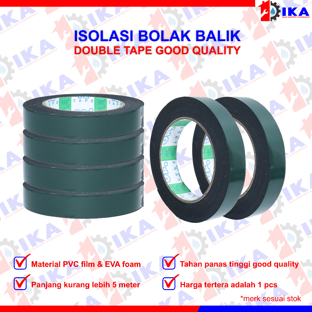 Double Tape Hijau Busa 1 Inch x 5 Meter Foam 3m NT TAPE TAIWAN ASLI Double Tape Foam 1 inch x 5 meter 5m Solatip Lakban Busa Hijau 1inchi isolasi bulak balik