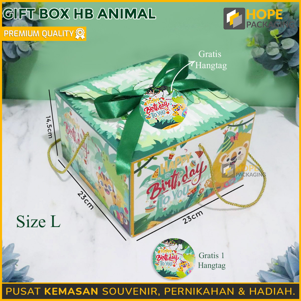 Gift box Hampers bunga Pink dan animal singa hampers buat  Plus Pita / Dus Hadiah Ulang tahun / ultah / happy birthday souvenir anak