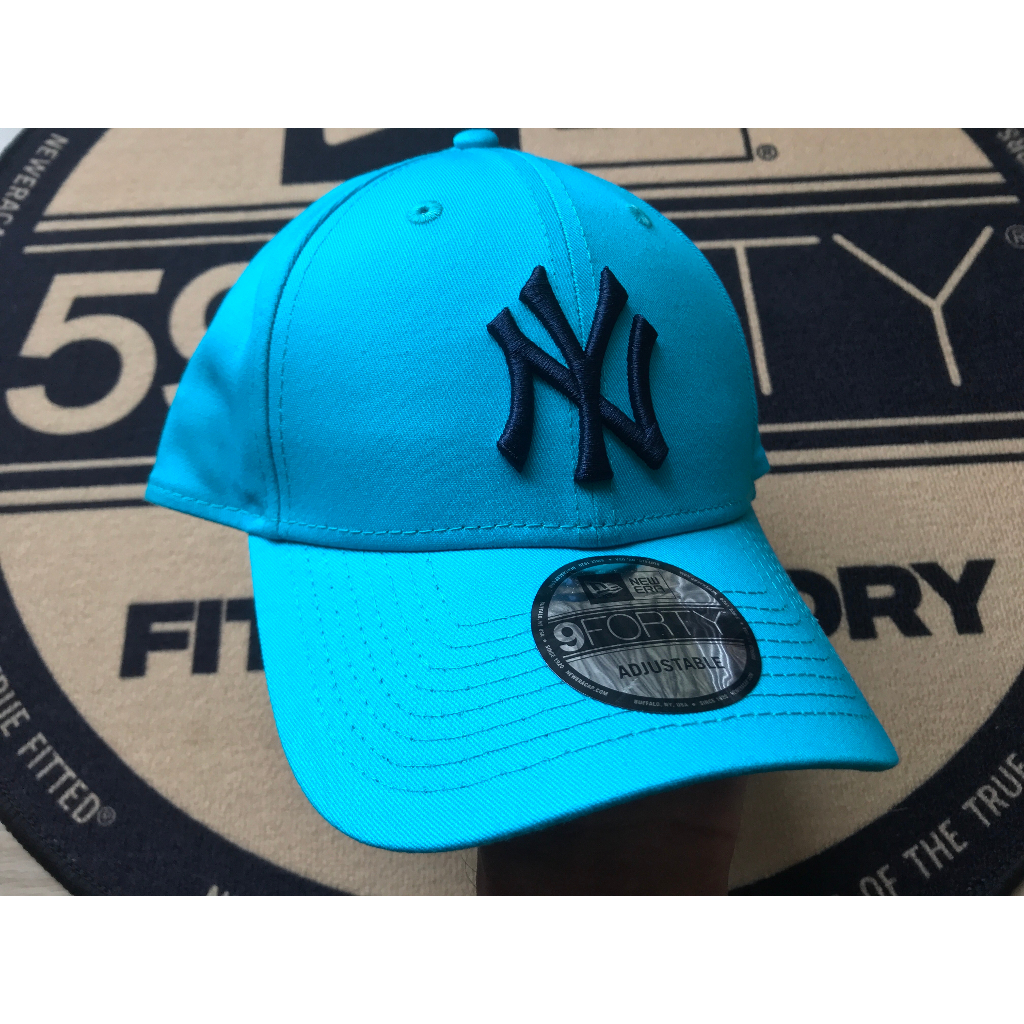 Topi New Era 9Forty New York Yankees League Essential Turquoise/Navy Cap 100% Original Resmi