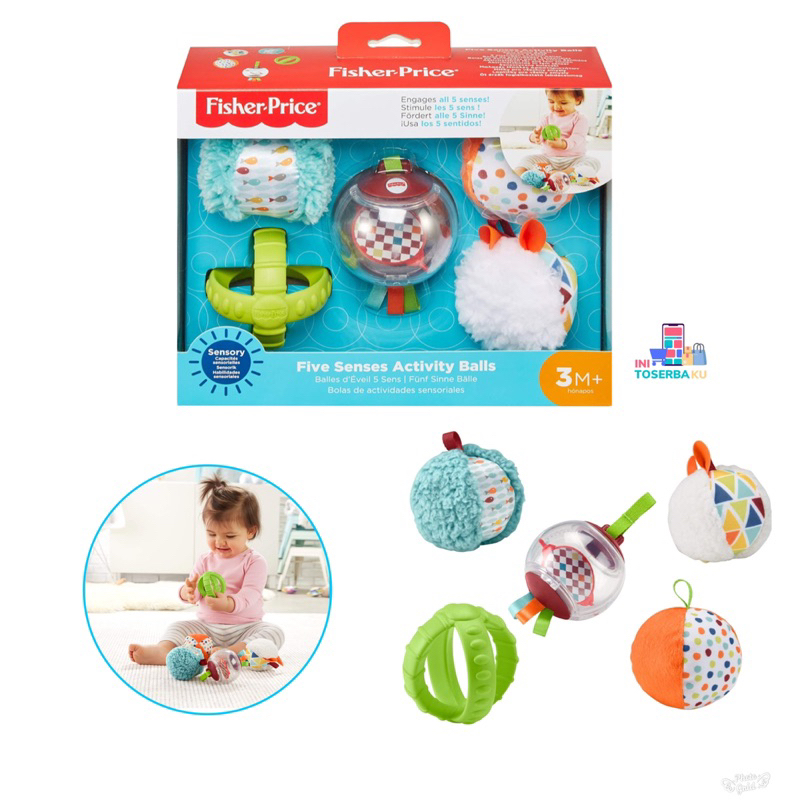 FISHER PRICE FIVE SENSES ACTIVITY BALLS / MAINAN BAYI BOLA GIGITAN