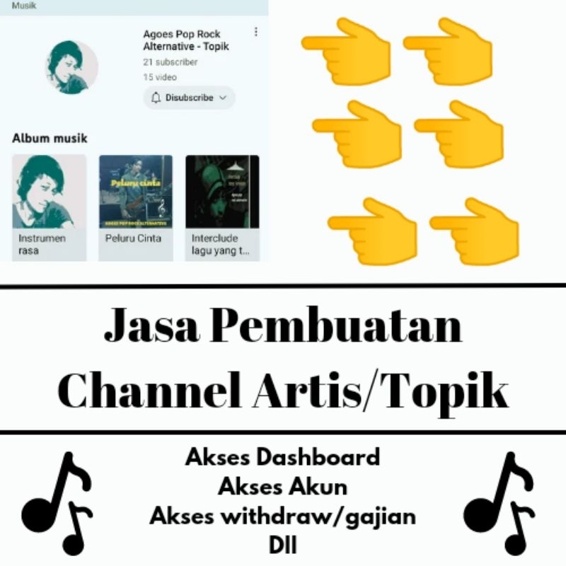 Jasa YouTube channel artist/topic auto monetisasi