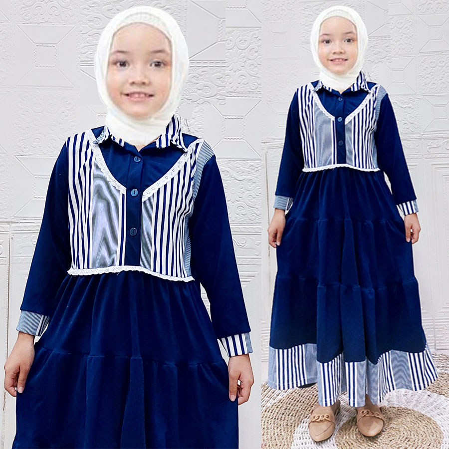 CARLINA ALEA 2in1 DRESS BEST OF MY LOVE ANAK PEREMPUAN RUFFLE  ROMPI VEST SALUR