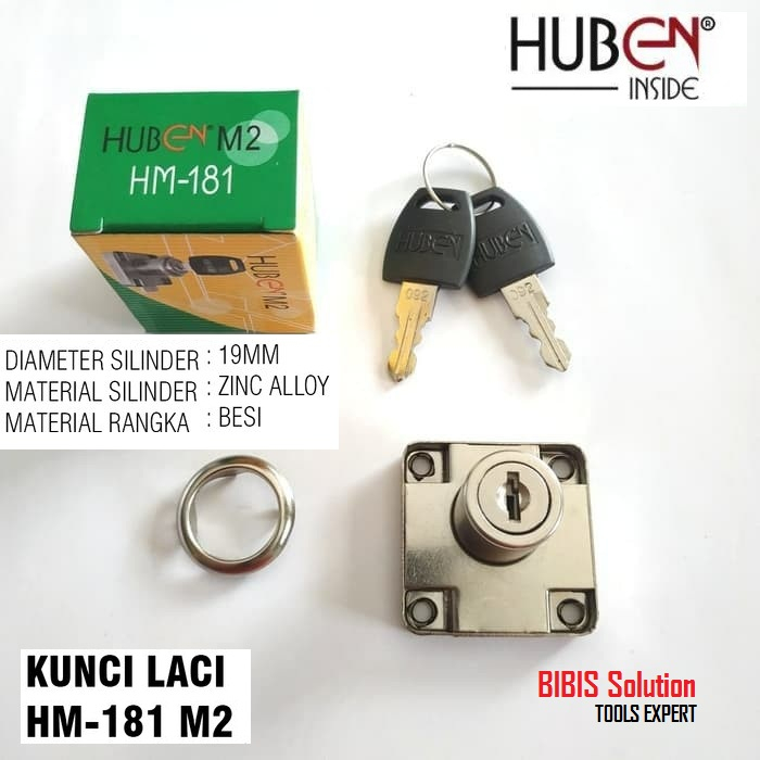 Kunci Laci Lemari Loker HM181 Panjang 2Cm Drawer Lock 22Mm HUBEN M2