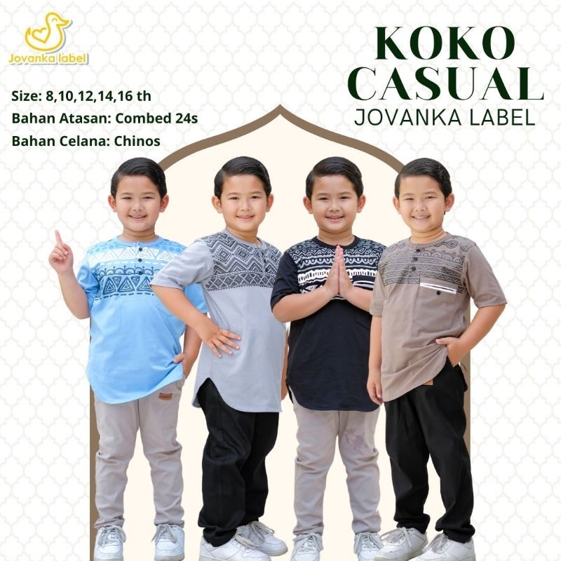 Ready ‼️ Set Koko Casual By Jovanka Label Set Koko Bahan Nyaman Teen series bisa Cod