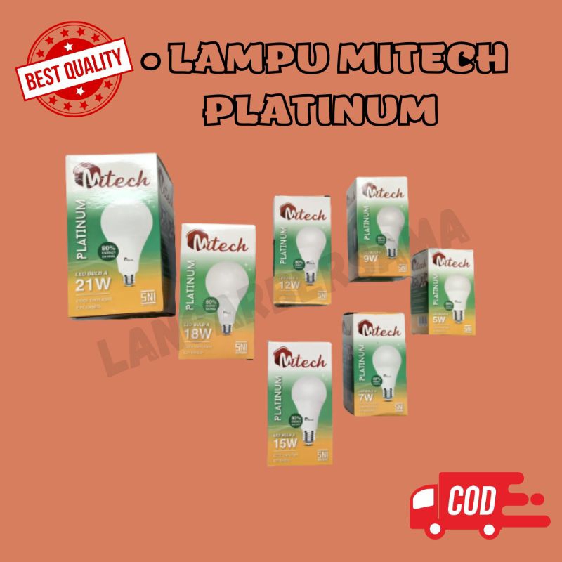 LAMPU LAD MITECH PLATINUM 5/7/9/12/15/18/21WATT HEMAT LISTRIK/SUPER TERANG