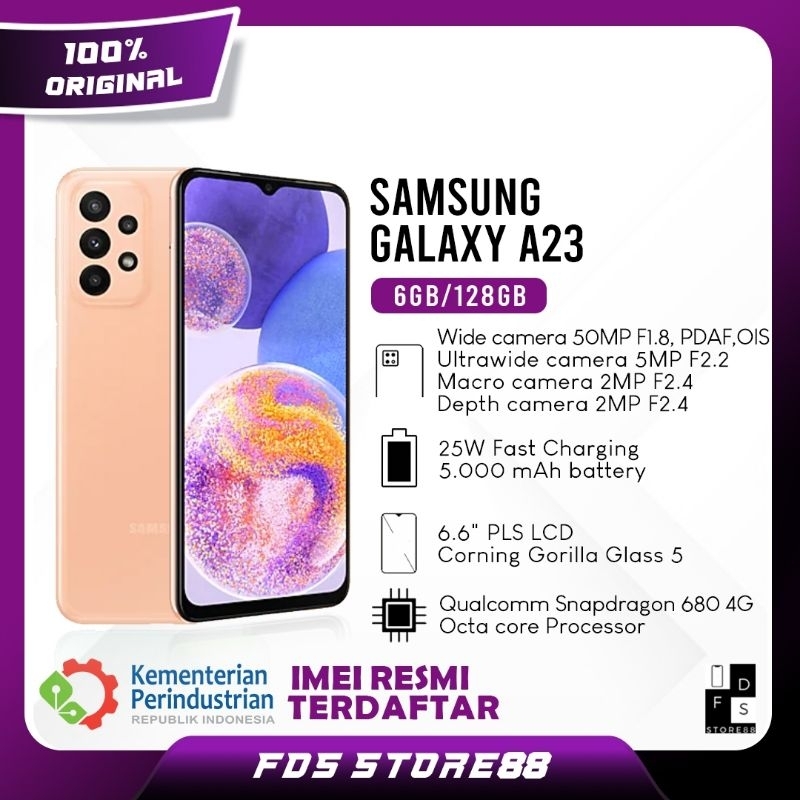 Samsung Galaxy A23 5G 6/128 GB Ram 6GB Rom 128GB Garansi Resmi SEIN