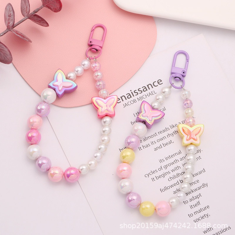 Candy Butterfly Cantolan Gantungan HP Universal Airpods Phone Key Chain Lanyard Lucu