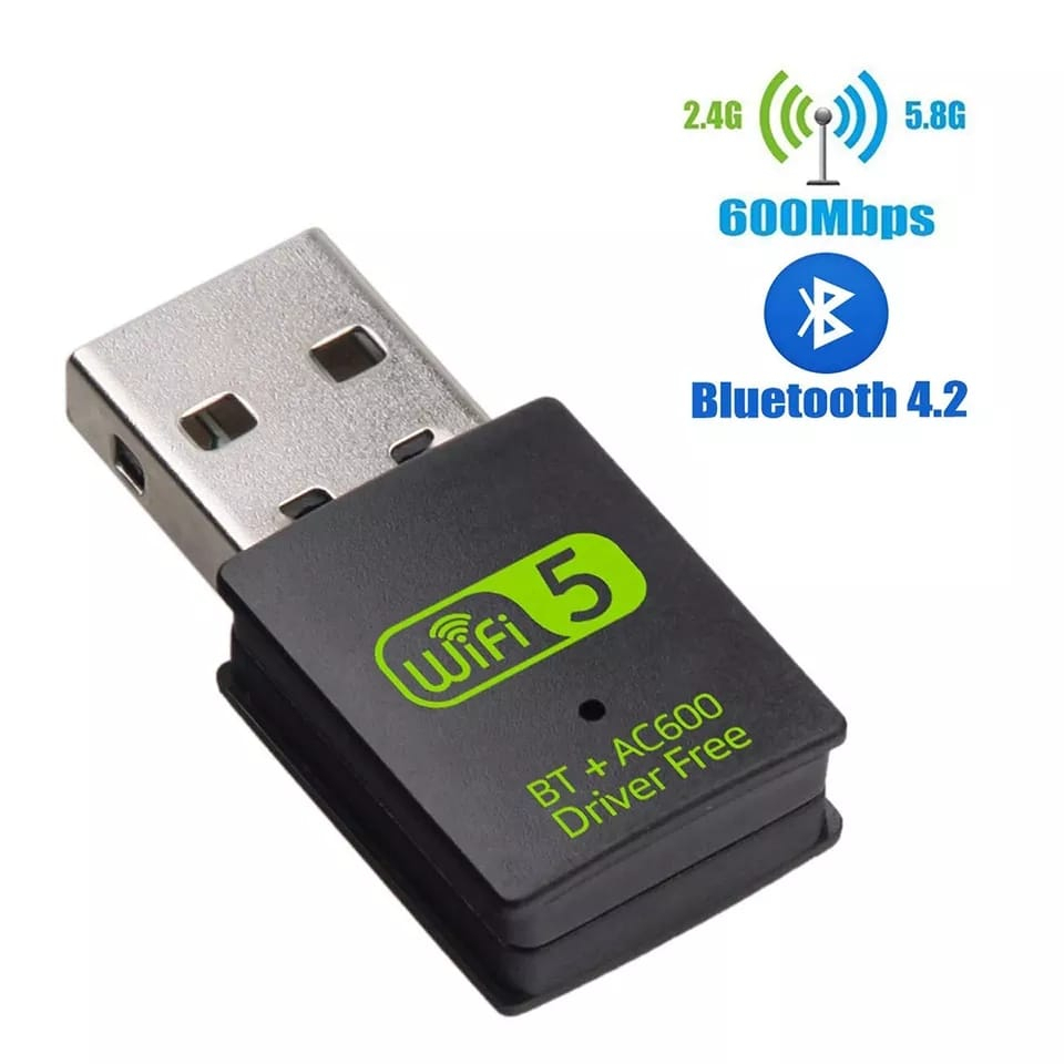 USB WiFi Adapter + Bluetooth Penerima Pemancar Sinyal Wifi 802.11AC 600Mbps Dual Band Chipset RTL8811CU