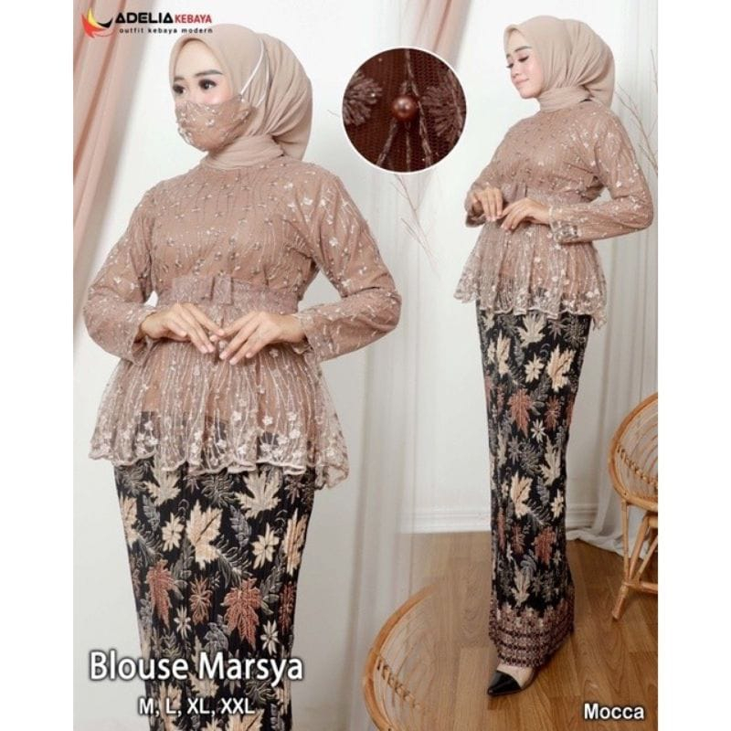 KEBAYA BRUKAT SETELAN BLOUSE CANTIKA TILE KEBAYA MODERN BAJU WISUDA HIJAB KEBAYA WISUDA KEBAYA REMAJ