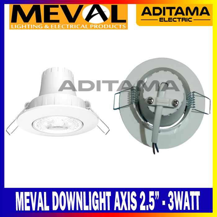 MEVAL DOWNLIGHT AXIS SPOT SOROT SPOTLIGHT 3W 3 WATT WHITE PUTIH