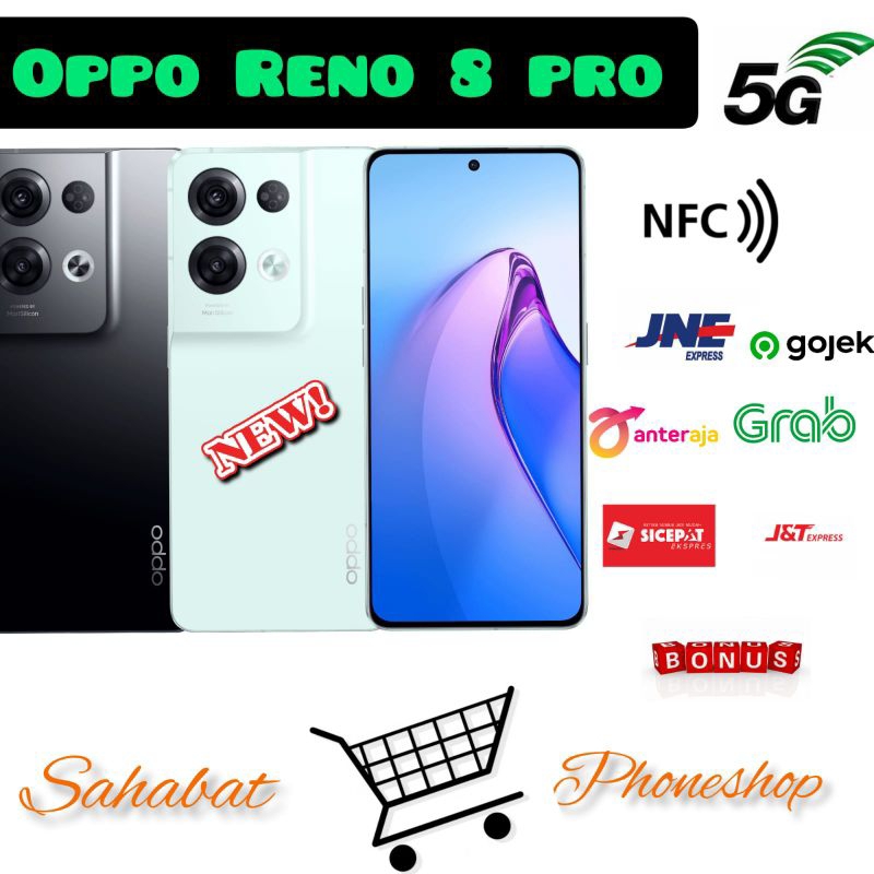 OPPO RENO 8 PRO 5G NFC 12 GB /256 GB GARANSI RESMI ( 12GB + 7 GB RAM EXPANSION)