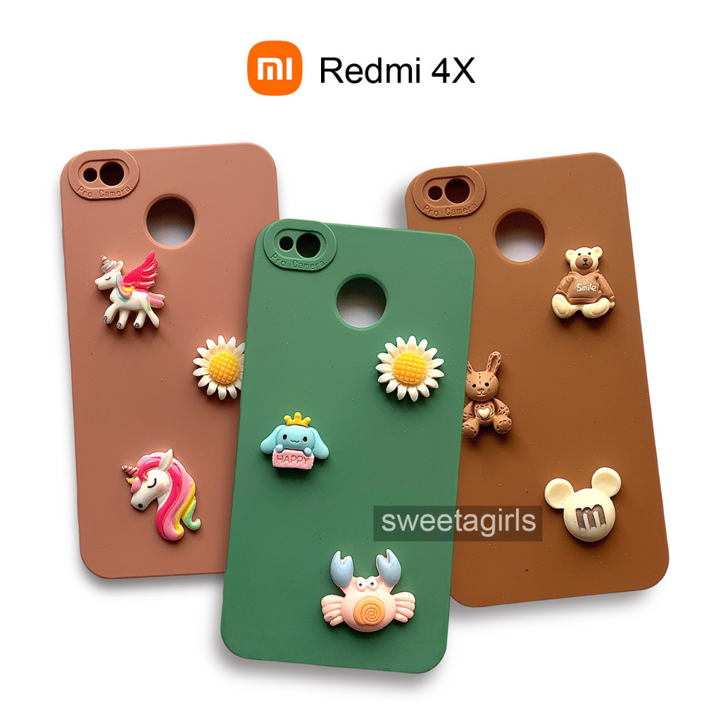 Softcase dengan boneka Timbul 3D untuk Xiaomi Redmi 4x - Sweetacase.id - Casing Lucu - Kesing Cewek - Casing Lembut - Aksesoris Boneka Timbul - Case Bening - Lucu - Gemoy