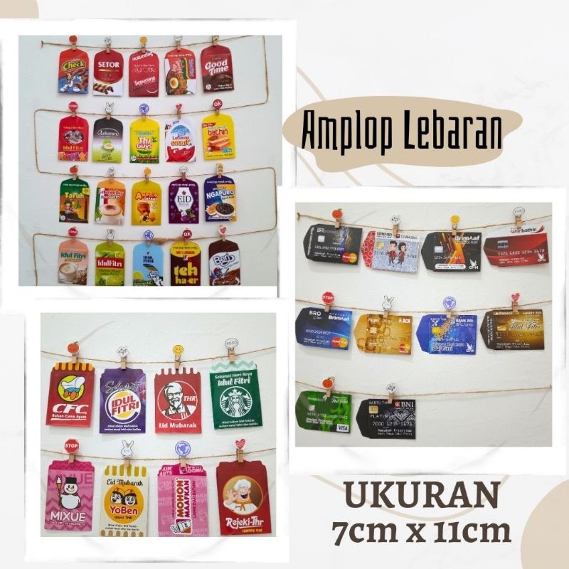 

TERMURAH (BISA PILIH VARIAN) ukuran 7x11, ISI 10 PCS Angpao Lebaran ATM | Amplop Lebaran Snack