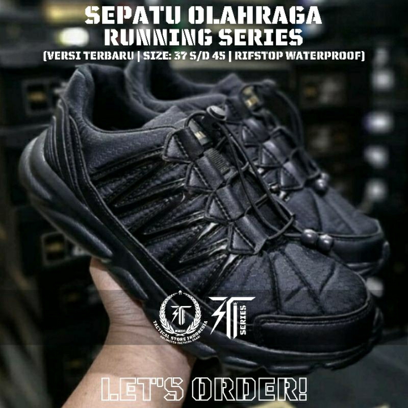 ORIGINAL - Sepatu Olahraga Running Exduma Super Black - Sepatu Olahraga TNI Polisi Brimob