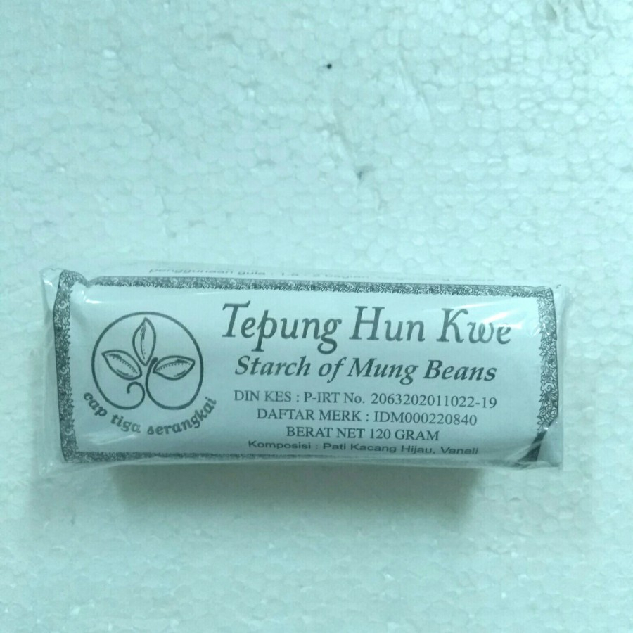 

Tepung Hun Kwe cap tiga serangkai 120gr