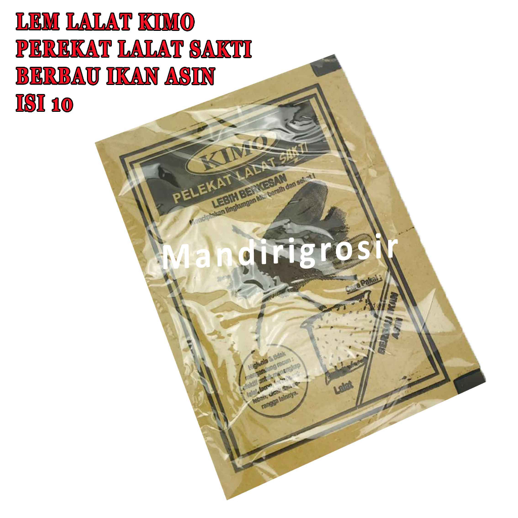 Perekat Lalat Sakti* Lem Lalat Kimo* Lem Berbau Ikan Asin*Isi 10Lembar