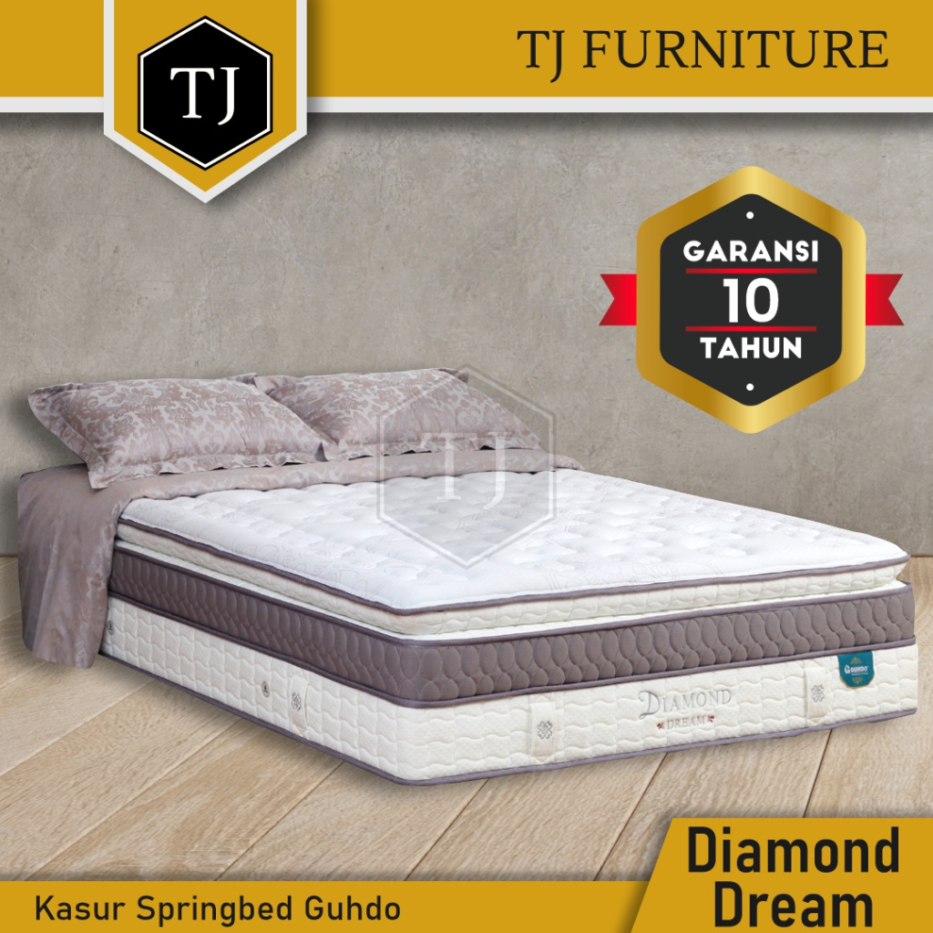 Guhdo Springbed Diamond Dream Plushtop Pillowtop Latex / Kasur Springbed Plush Pillow Top Ukuran 180