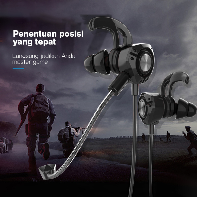 Headset Earphone In Ear Special Gaming Mic- Double Microphone - 6D Hi-Fi Sound - Deep Bass