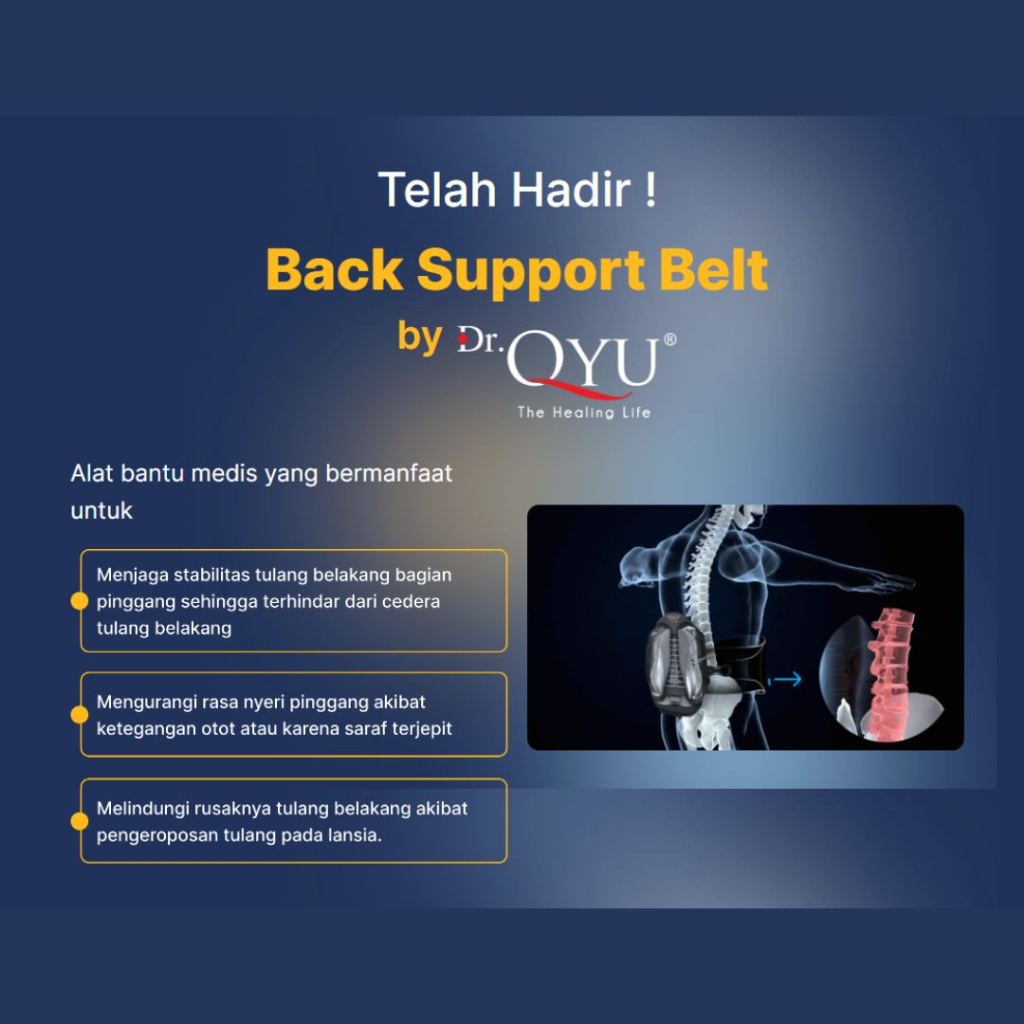 Dr. Qyu Back Support Belt Korset Untuk Menjaga Postur Kesehatan Tulang Belakang