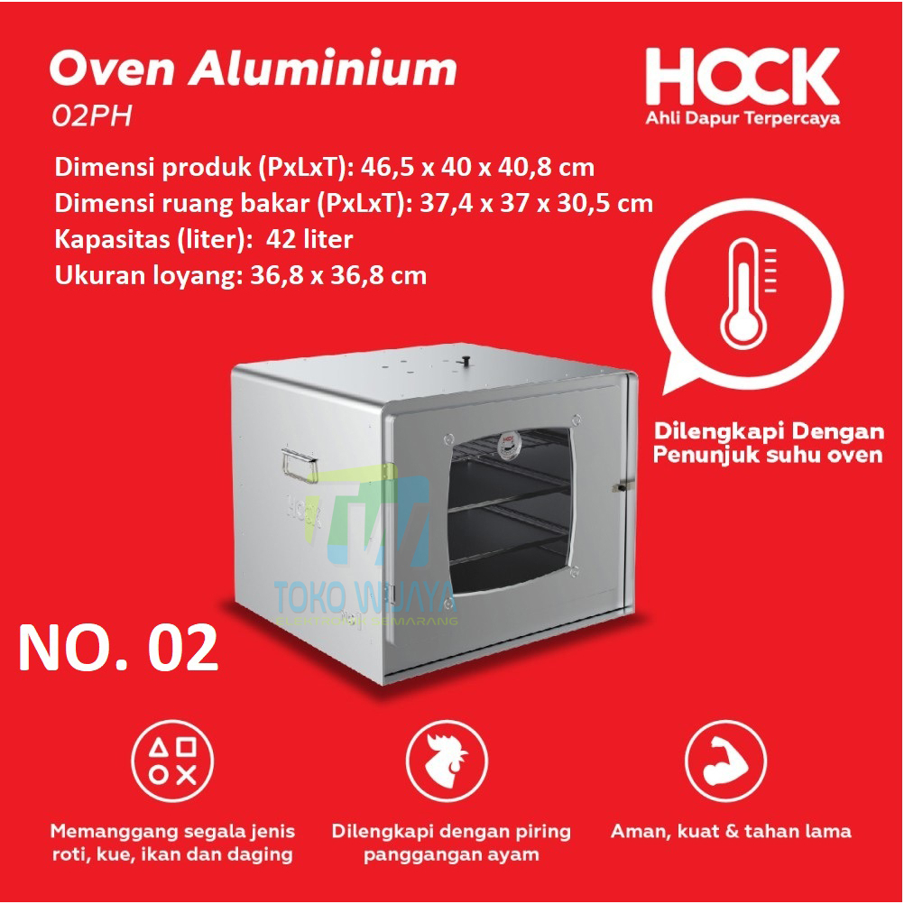 Hock Oven Kompor Tangkring Aluminium NO 02 NO 3 NO 4 Putaran Hawa OAL02PH portable oven