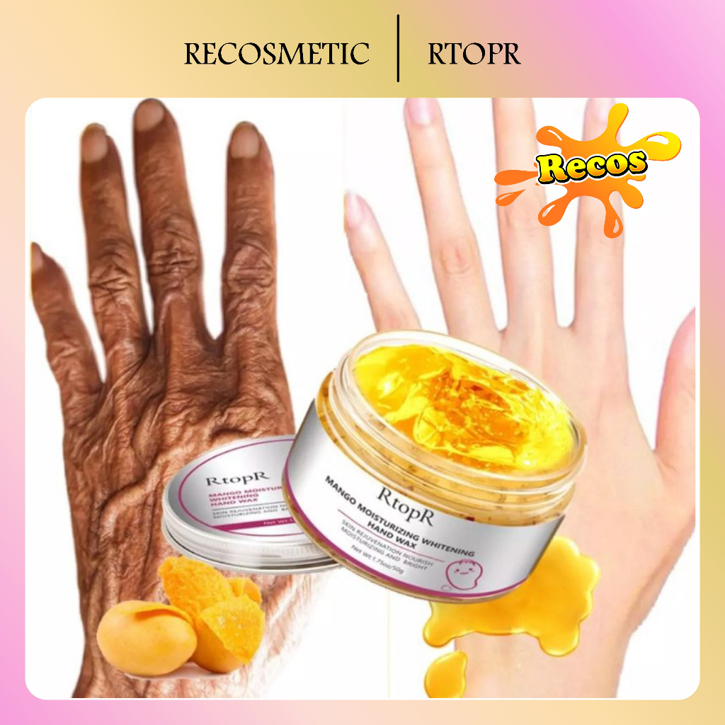 RTOPR MANGO MOSITURIZING WHITENING HAND WAX 50g Pelembab Tangan Pemutih, Wax Mangga untuk Perawatan Kulit Tangan