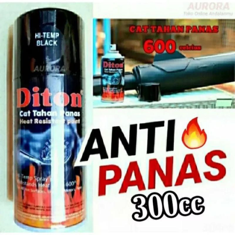 DITON HI TEMP BLACK CAT SEMPROT TAHAN PANAS KNALPOT SPRAY PAINT HITEMP WARNA HITAM no merk PYLOX SAP
