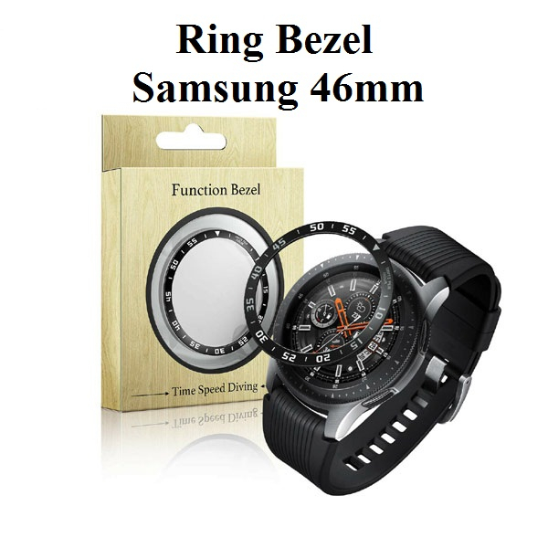 BEZEL RING COVER 46MM FOR SAMSUNG S3/S4 WATCH 4 HUAWEI WATCH GT2 - hitam numeric