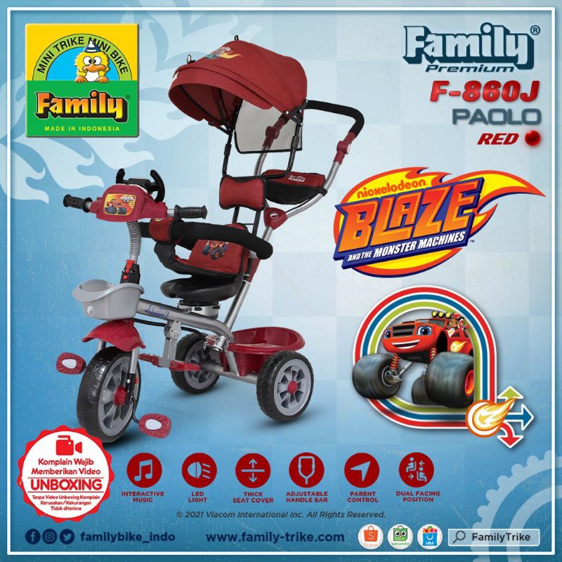 SEPEDA ANAK RODA TIGA TUTUP FAMILY