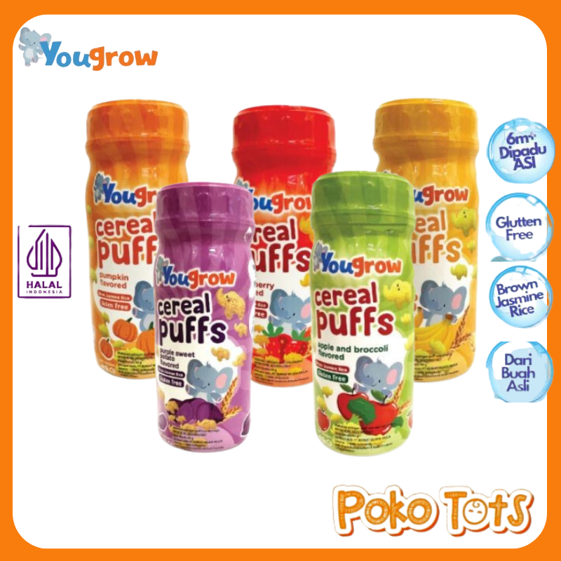 Yougrow Cereal Puffs 49 gr Snack MPASI Bayi Sereal Puff Cemilan Anak